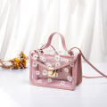 Fashion Female 2021 New Mother-and-child Transparent Bag Chrysanthemum Simple Small Square Bag Single Shoulder Messenger bag